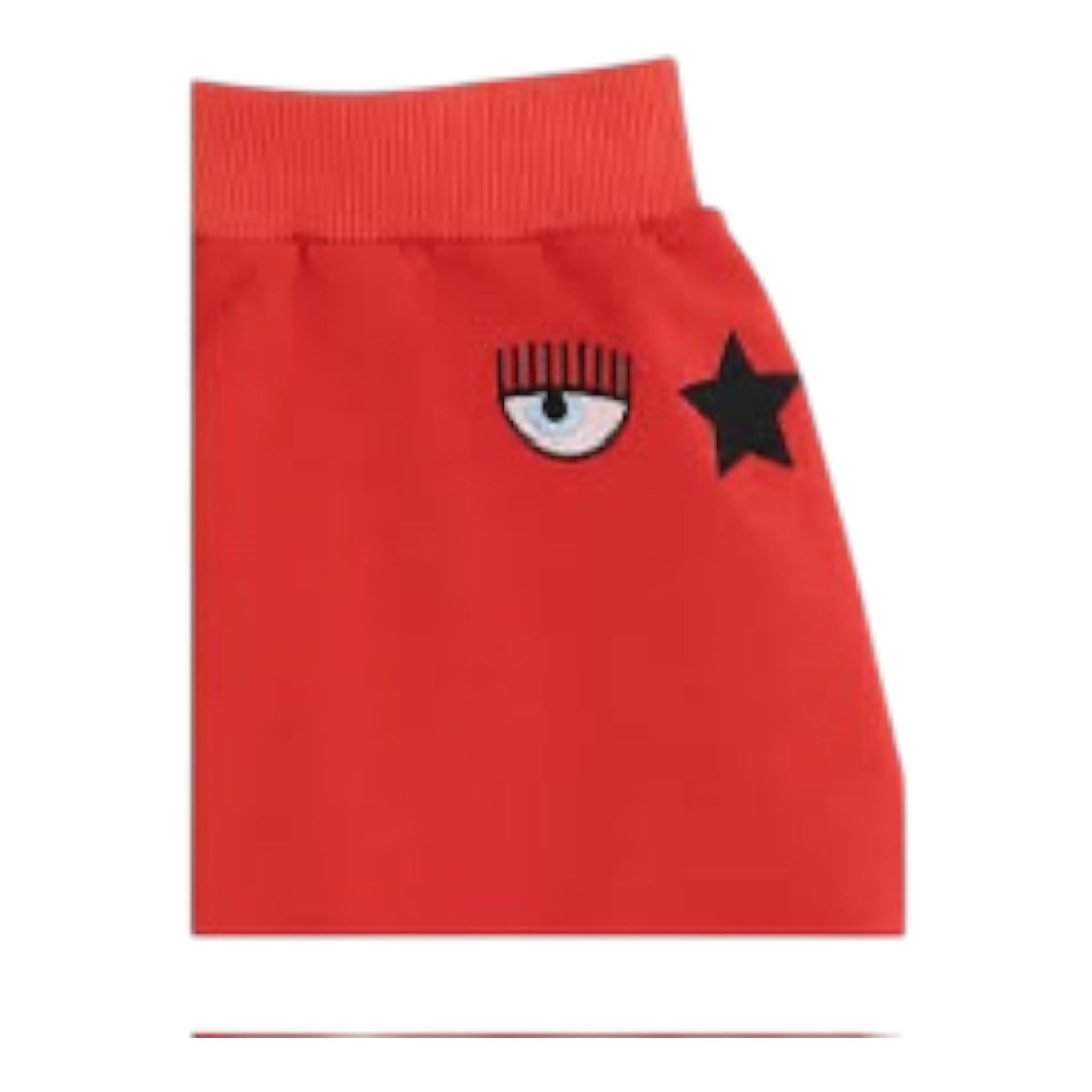 CHIARA FERRAGNI gonna tinta unita con logo Rosso per Bambina 510700 ROSSO CHIARA FERRAGNI 