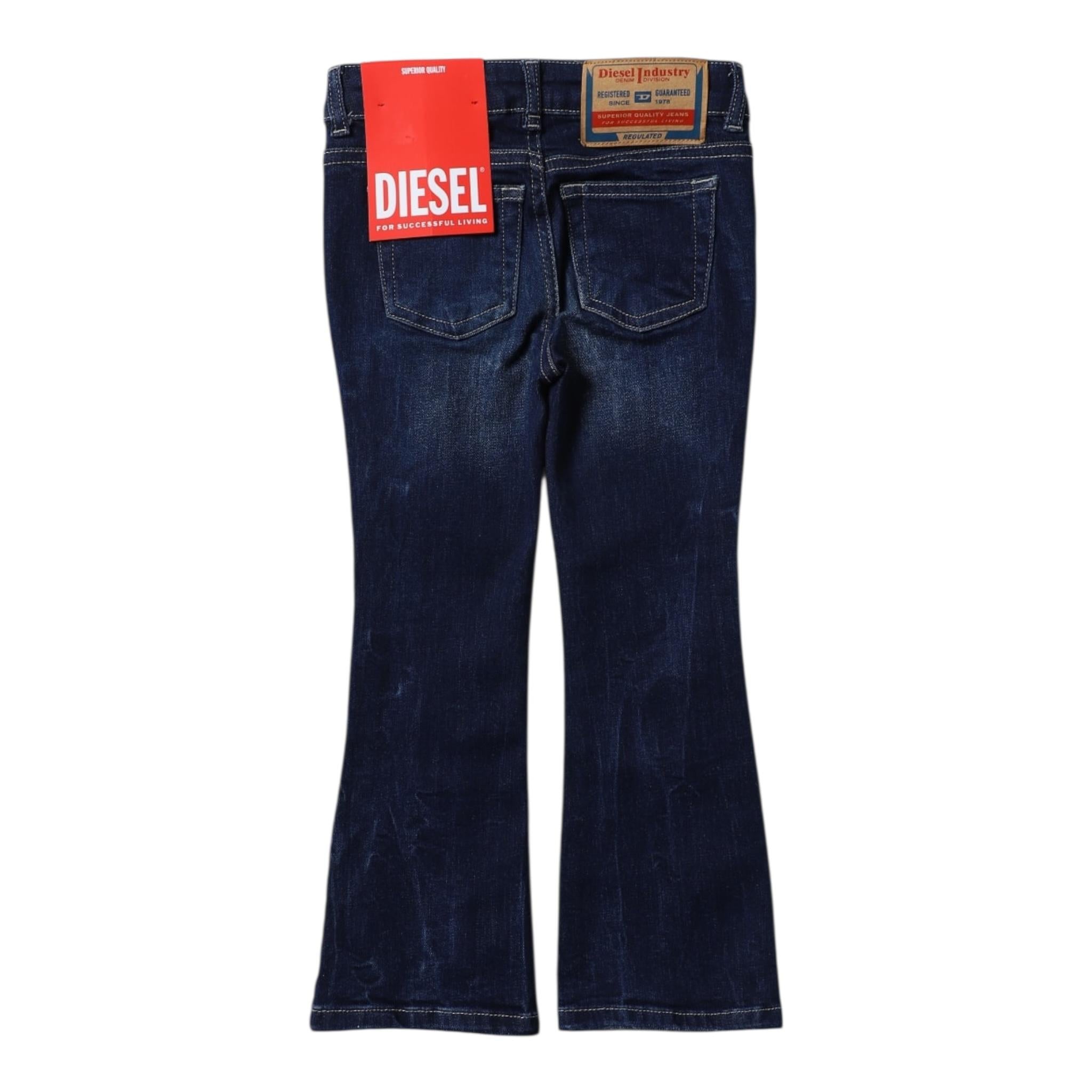Diesel Jeans Tinta Unita Modello A Zampa per Bambina J00815 BLU DIESEL 