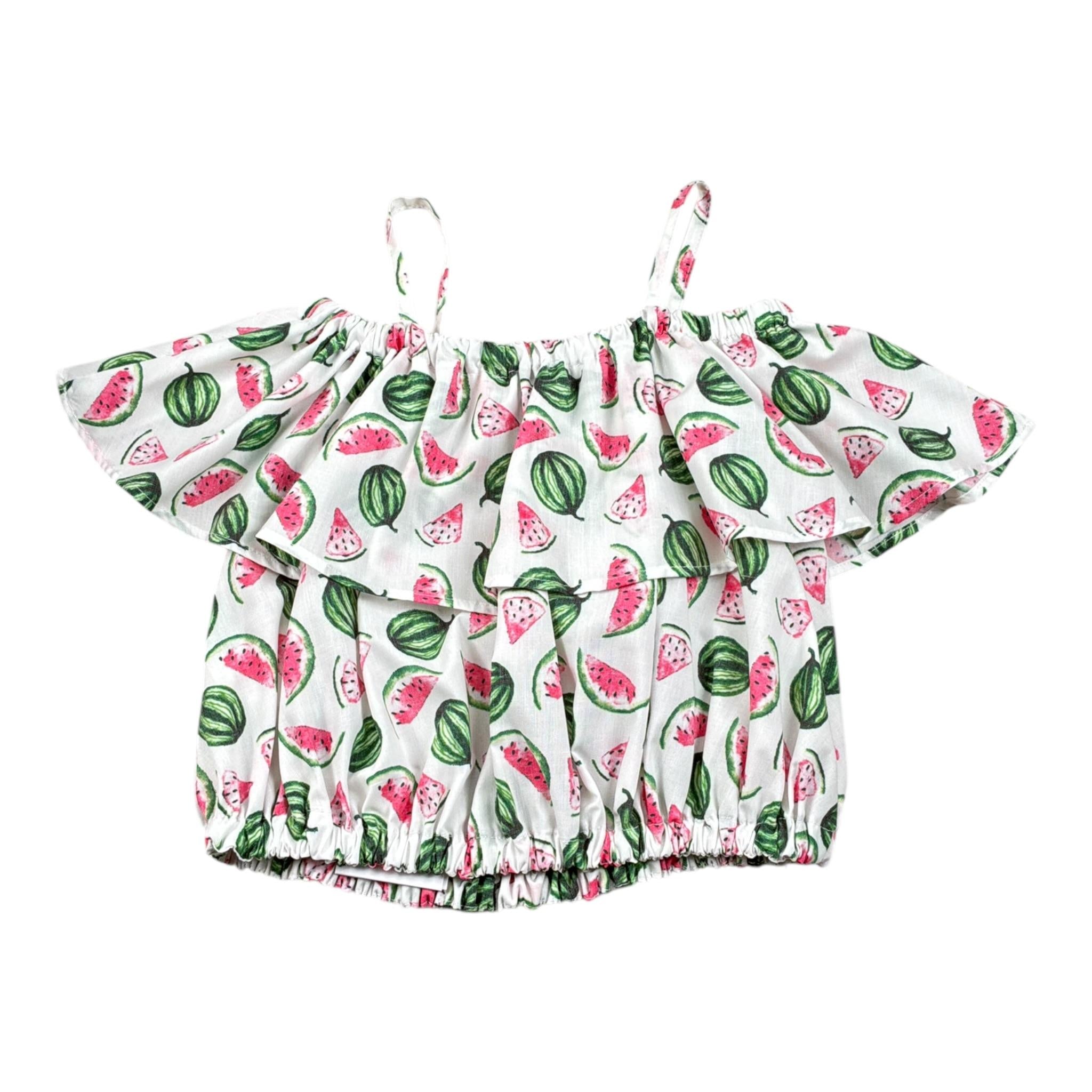 Gaelle Top tinta unita con Fantasia Bianco per Bambina 2746TOPY00483 BIANCO GAELLE 