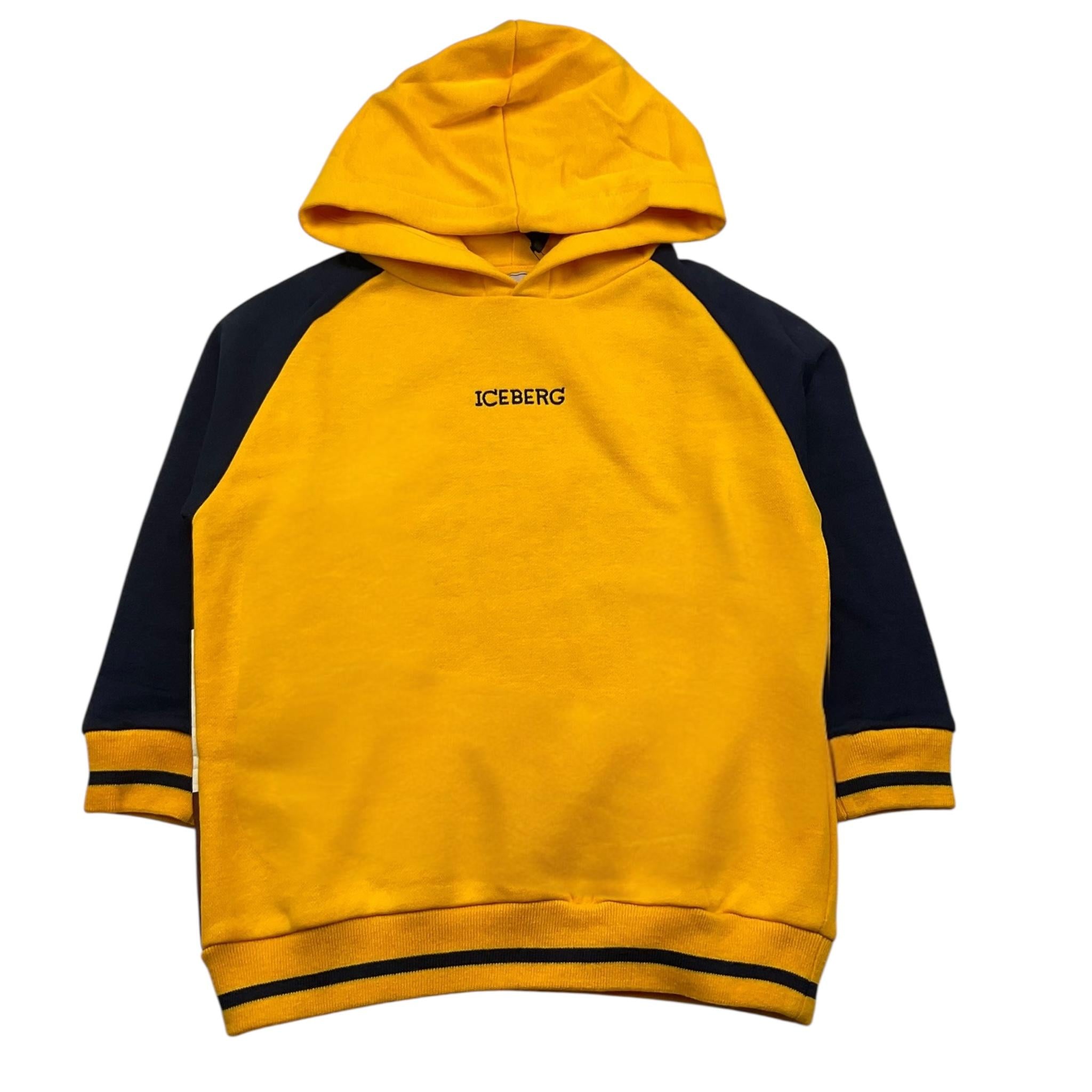 ICEBERG felpa chiusa con cappuccio tinta unita con maniche in contrast Giallo per Bambino MFICE5311B GIALLO ICEBERG 