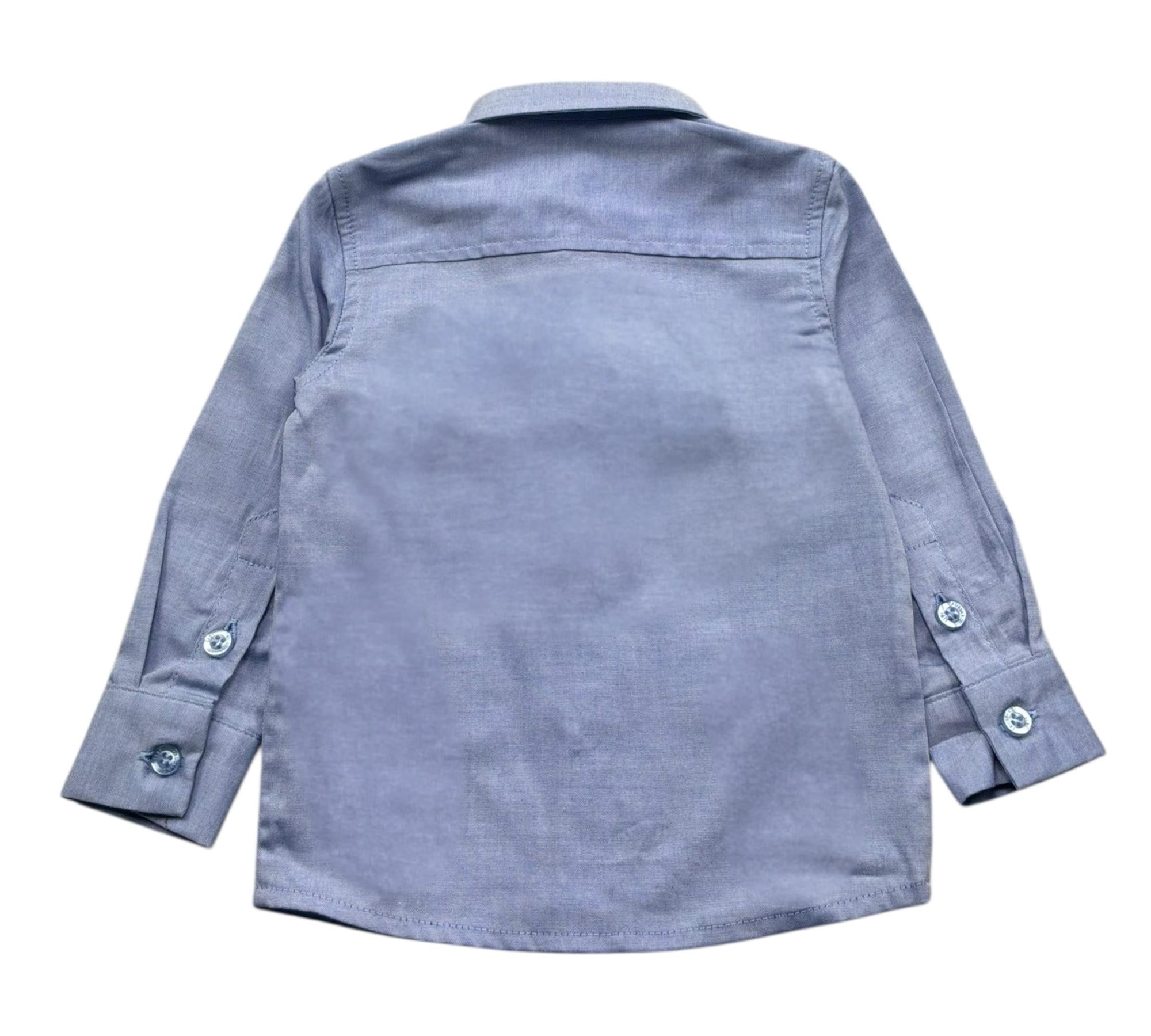 Trussardi Camicia Manica Lunga Tinta Unita per Neonato TIP26094CA AZZURRO POLVERE TRUSSARDI 