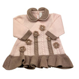 COLORI CHIARI abito manica lunga tinta unita con ricami in contrasto Rosa per Neonata FF107787 ROSA COLORI CHIARI 