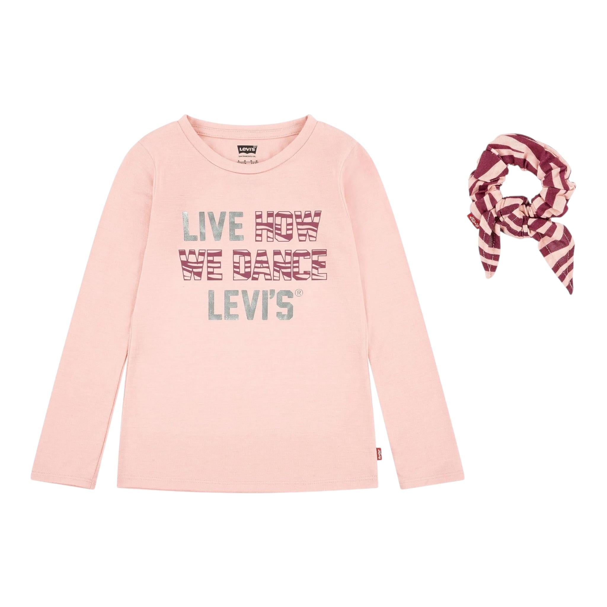 LEVI'S shirt girocollo tinta unita con codino Rosa per Bambina 4EJ167 ROSA LEVI'S 