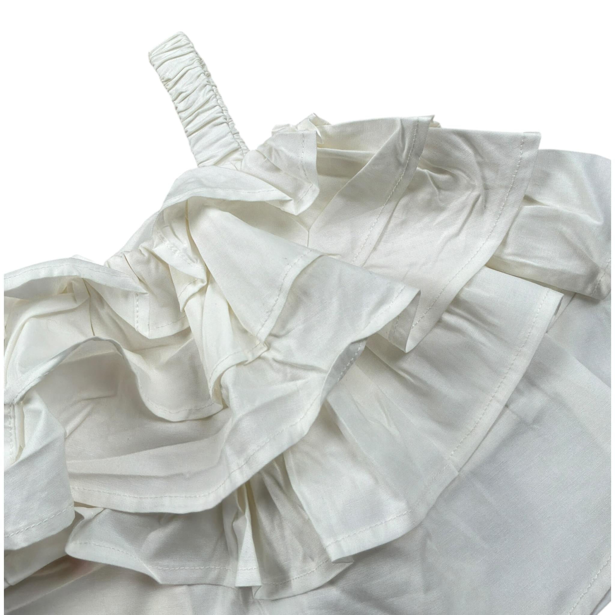 Vicolo Top tinta unita con Rouches Bianco per Bambina 3146C0874 BIANCO VICOLO 