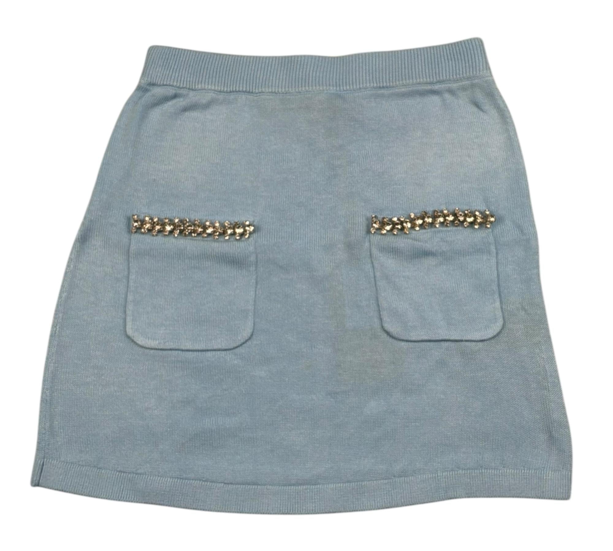 John Richmond Gonna In Maglia Tinta Unita con Applicazioni per Bambina RGP26188GO AZZURRO JOHN RICHMOND 