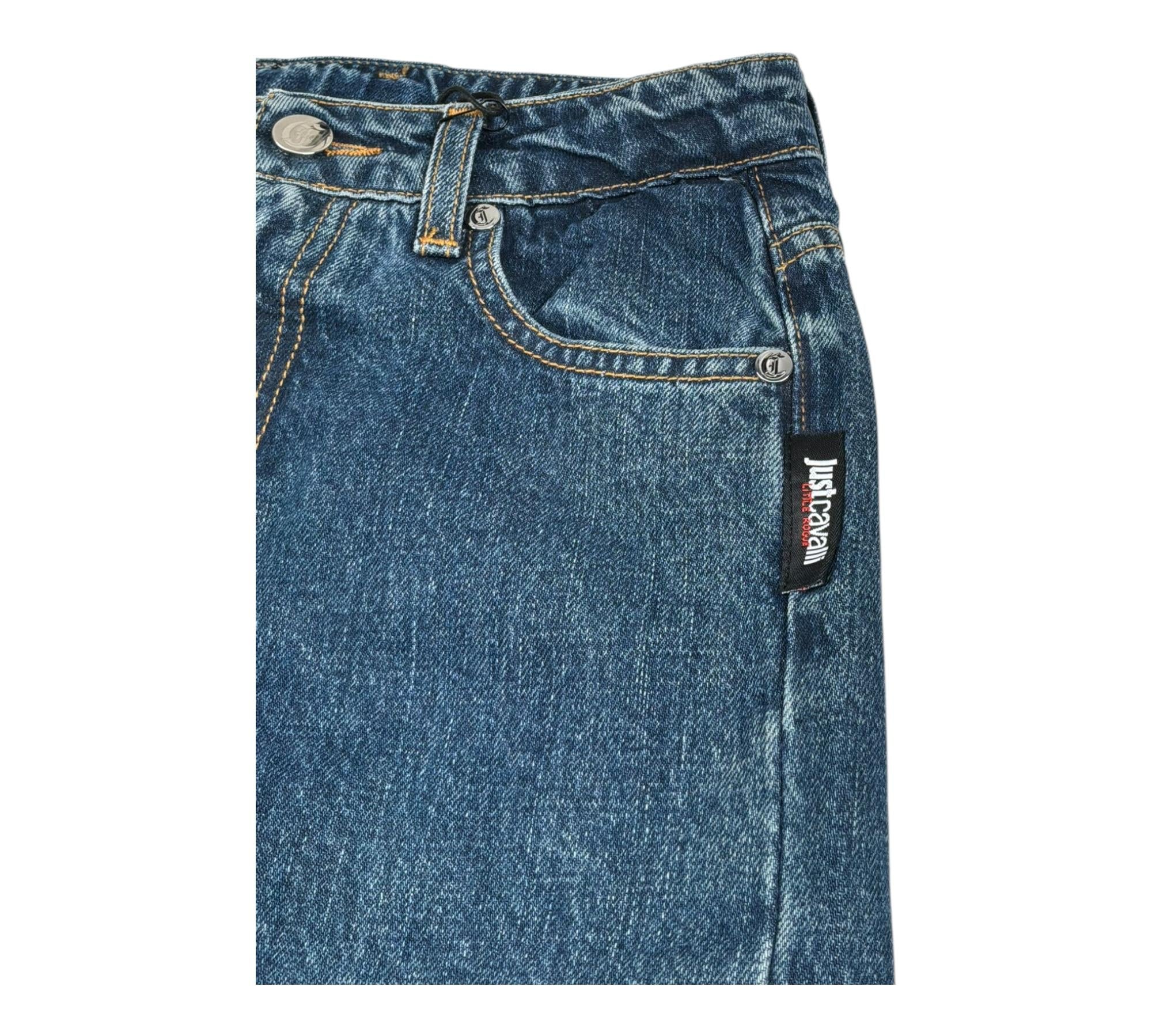 Just Cavalli Jeans Tinta Unita con Girovita Regolabile per Bambino JBP26163JE BLU JUST CAVALLI 