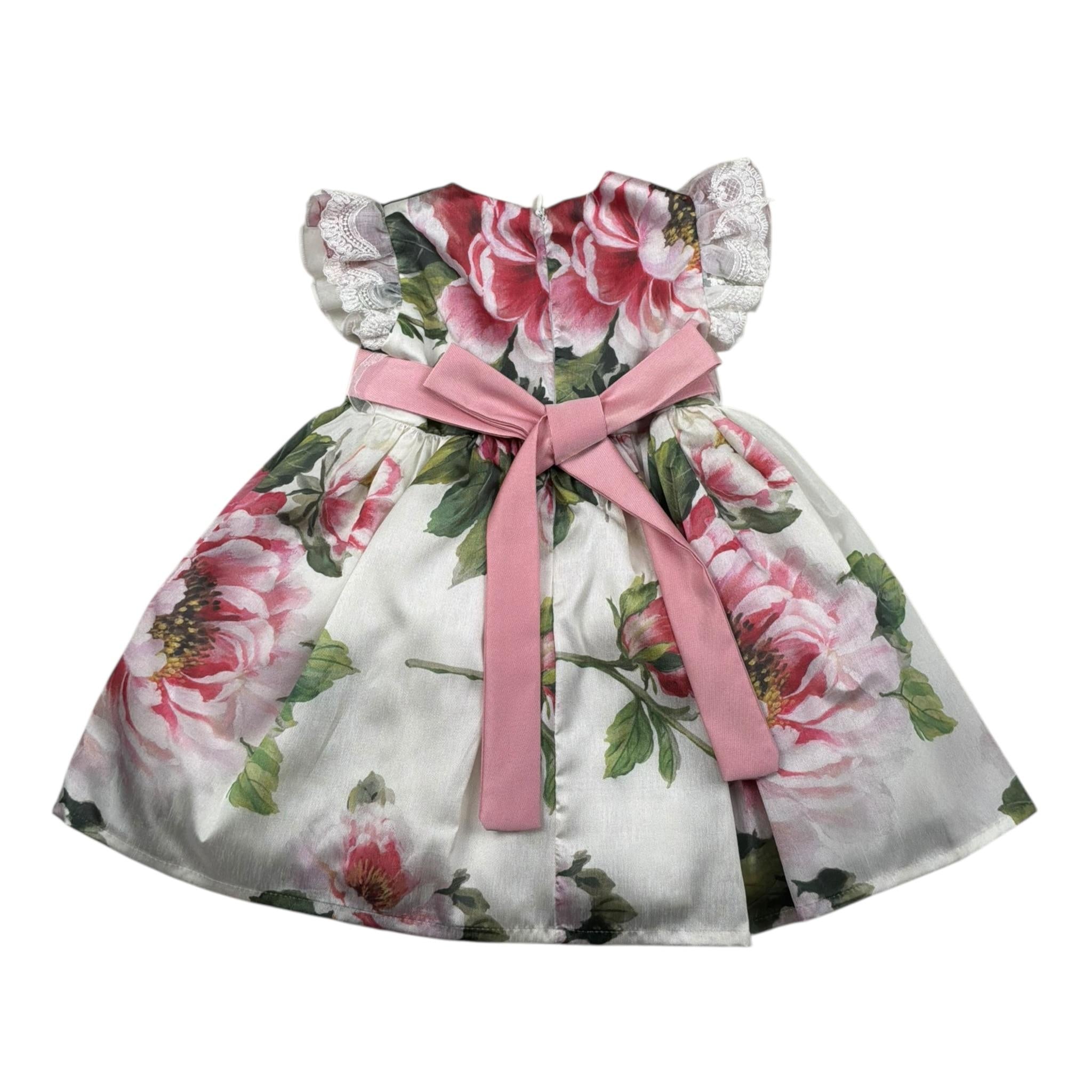 Marlu' Abito Mezza Manica Tinta Unita Fantasia Floreale per Bambina ER320MCJ PANNA MARLU' 