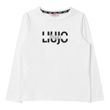 DIXIE shirt gircollo tinta unita cn stampa logo Bianco per Bambina GF3122 BIANCO DIXIE 