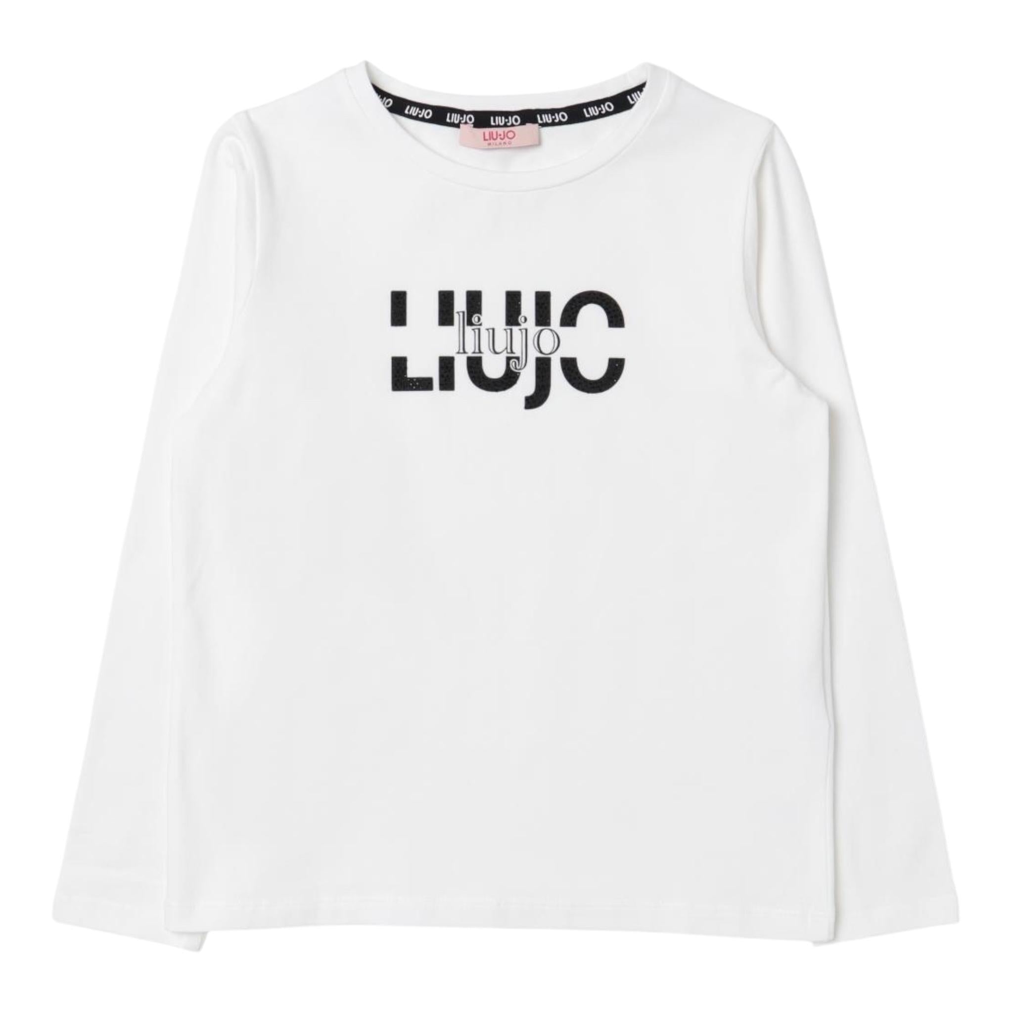 DIXIE shirt gircollo tinta unita cn stampa logo Bianco per Bambina GF3122 BIANCO DIXIE 