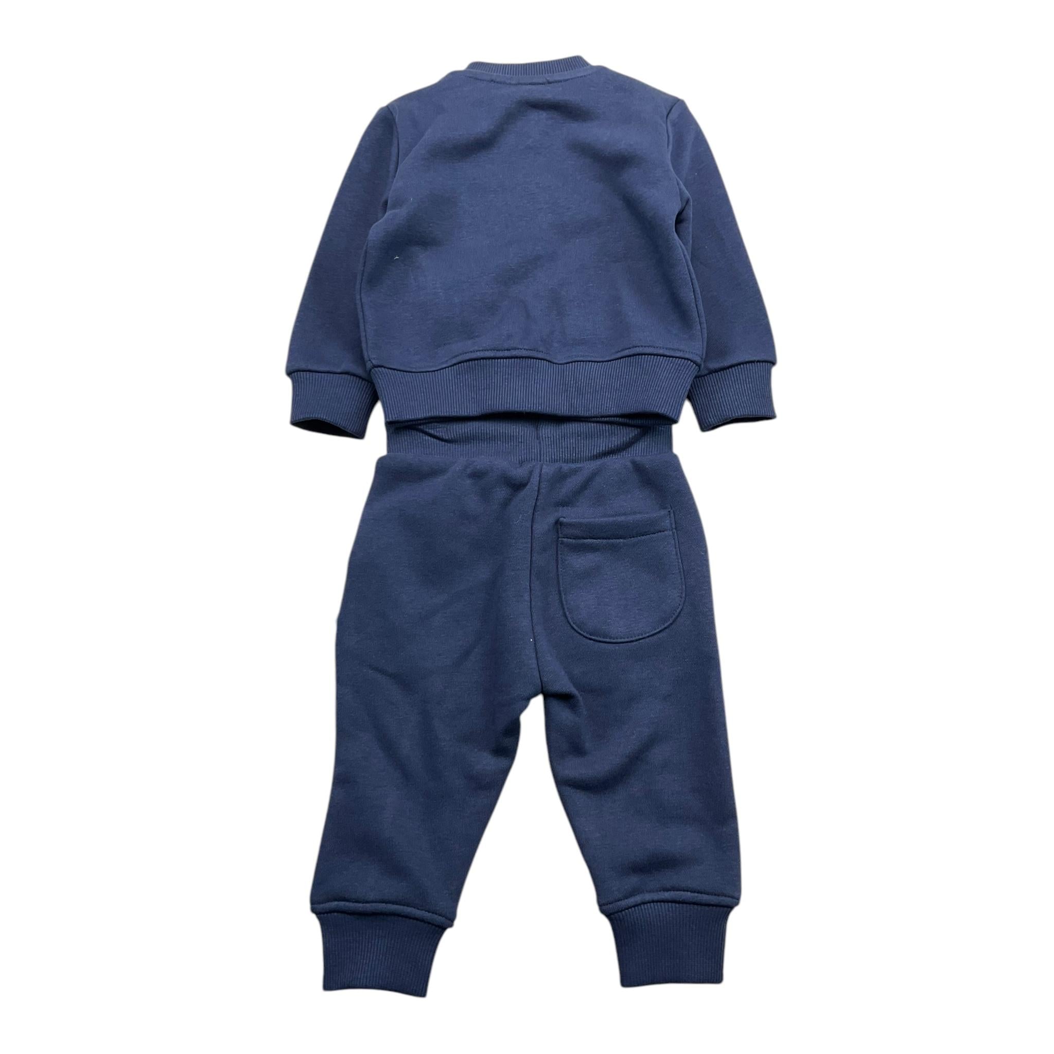 TRUSSARDI completo 2pz felpa-pantalone tinta unita Blu per Neonato TIA25019CF BLU TRUSSARDI 