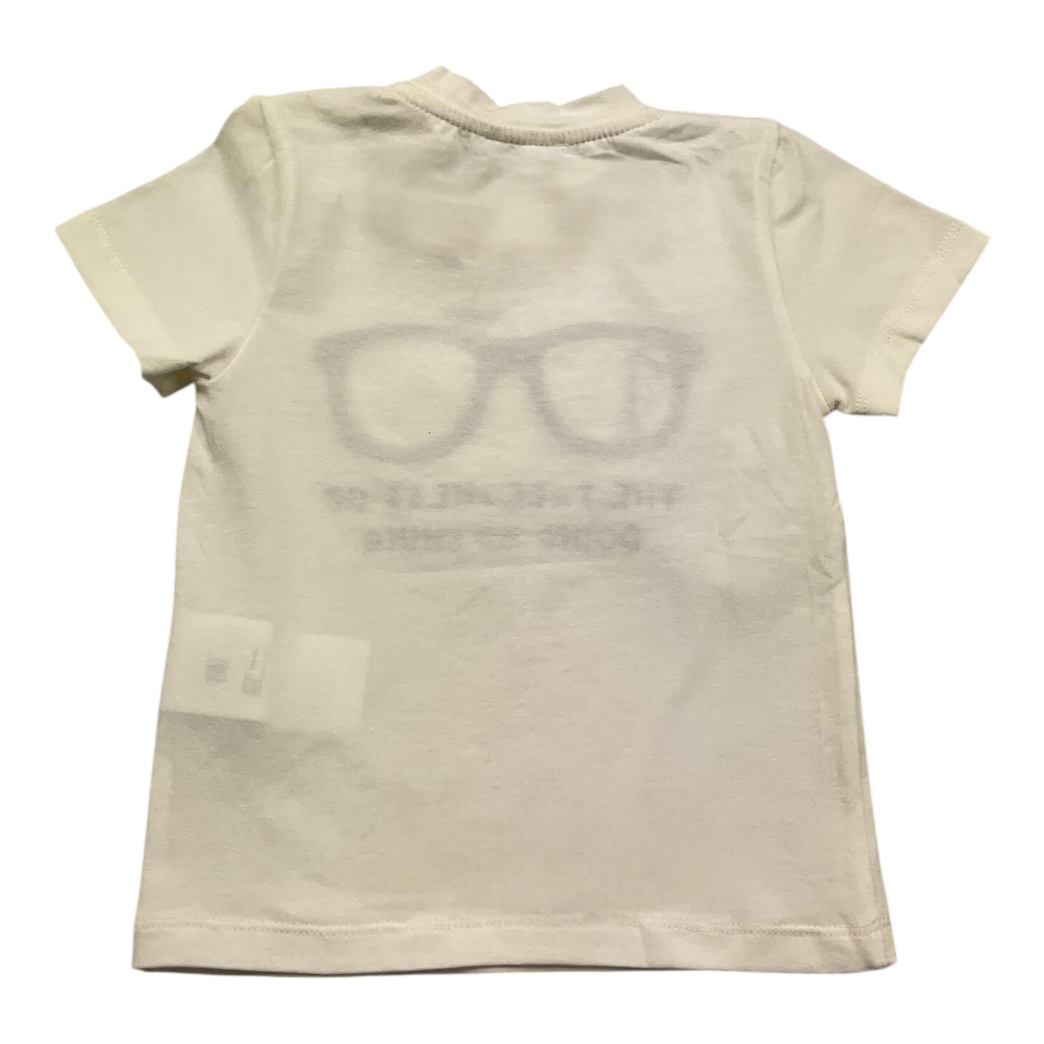 M+E' T.Shirt Girocollo Tinta Unita con Stampe per Neonato UEM0557 PANNA M+E' 