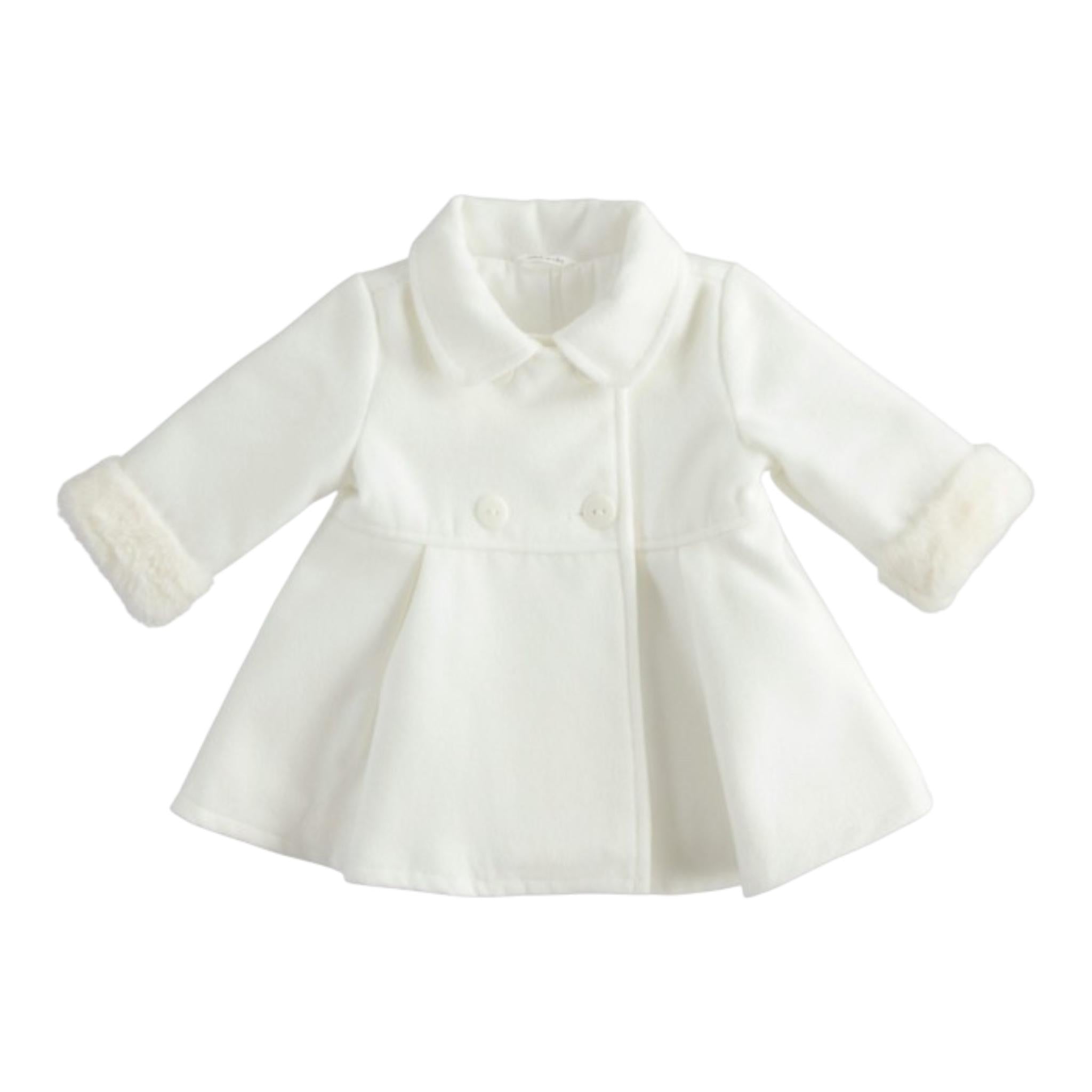MINI BANDA cappotto tinta unita con pelliccia Bianco per Neonata 5717 BIANCO MINI BANDA 