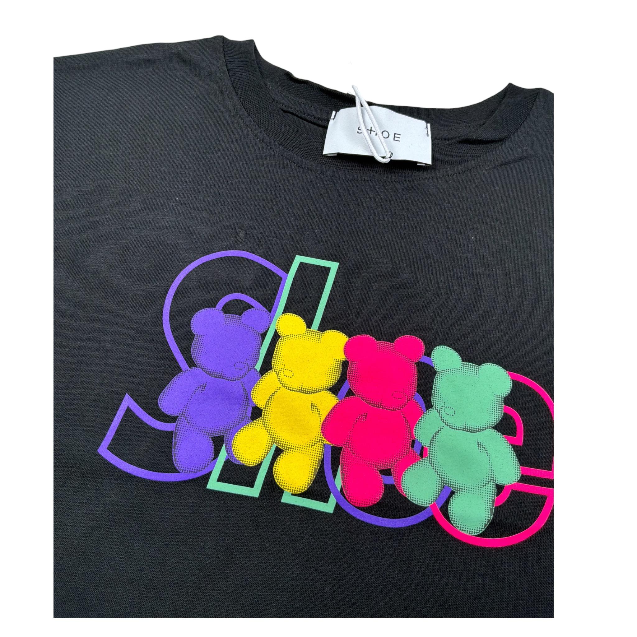 Shoe T-Shirt Girocollo tinta unita con Logo Nero per Bambina SHSS25G18 NERO SHOE 