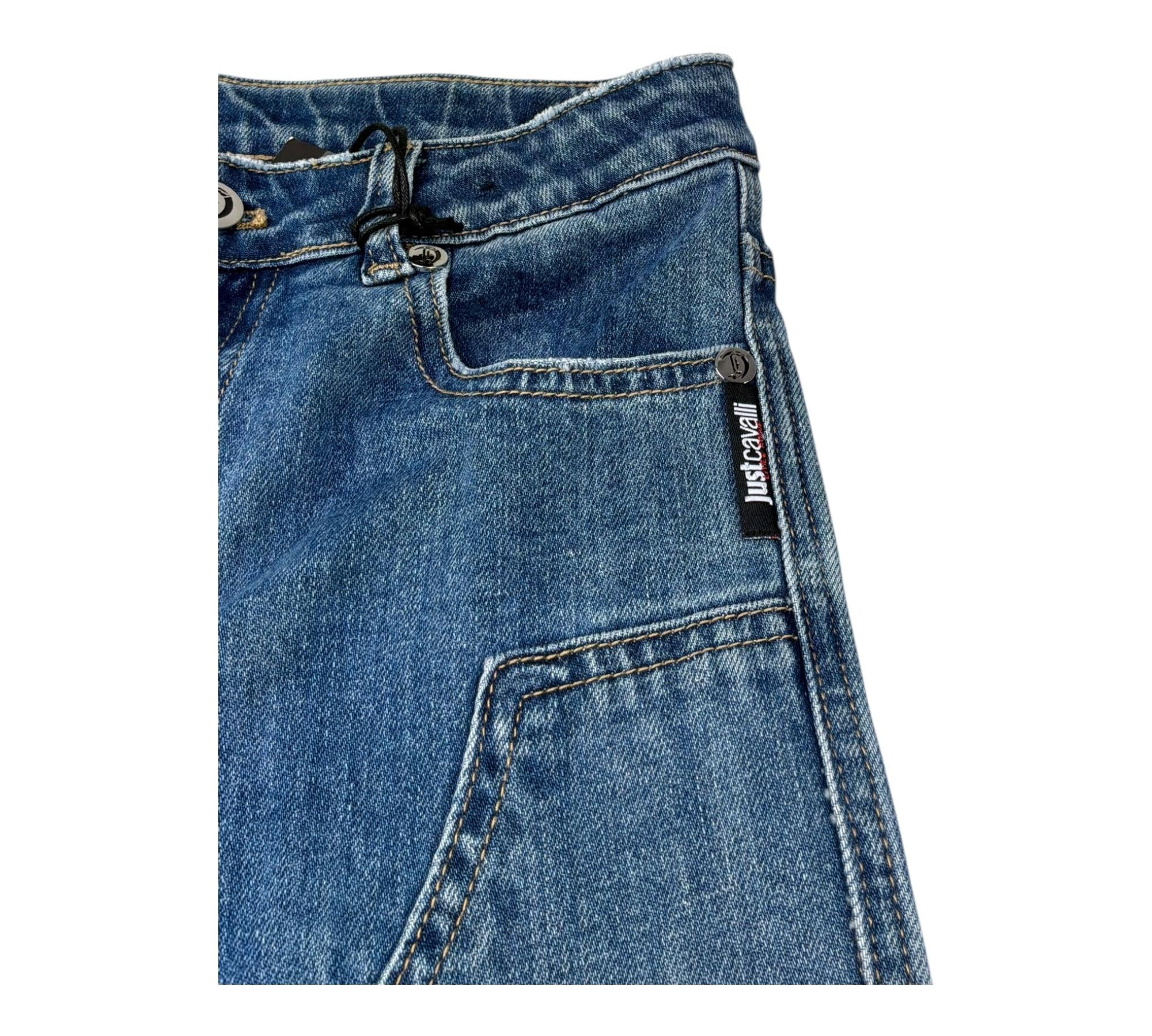 Just Cavalli Jeans Tinta Unita con Girovita Regolabile per Bambino JBP26173JE BLU JUST CAVALLI 