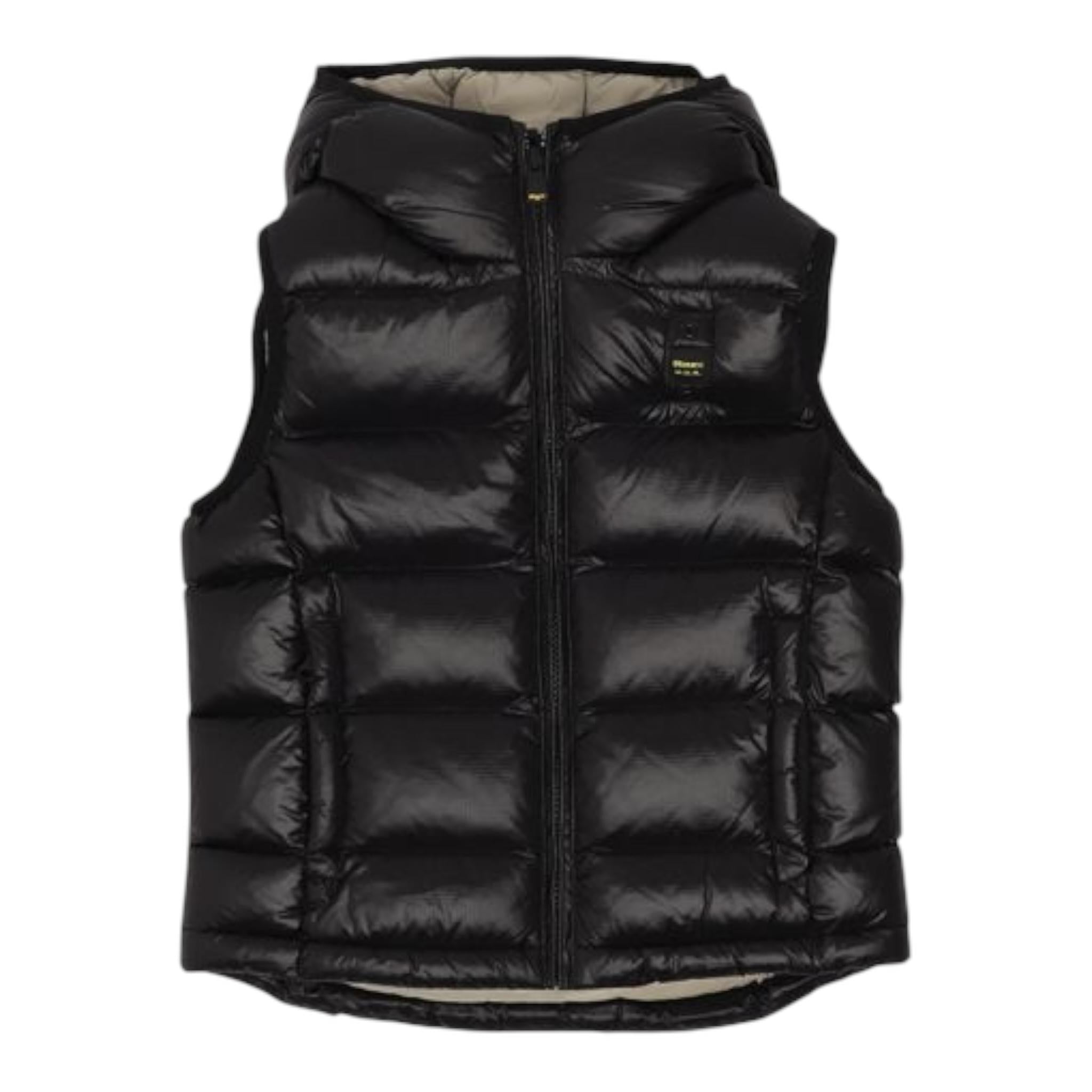 BLAUER giubbino modello smanicato tinta unita con zip e cappuccio Nero per Bambino 23WBLKX02241 NERO BLAUER 