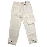 Pinko Pantalone Tinta Unita Modello Cargo Con Girovita Regolabile Panna Per Bambina