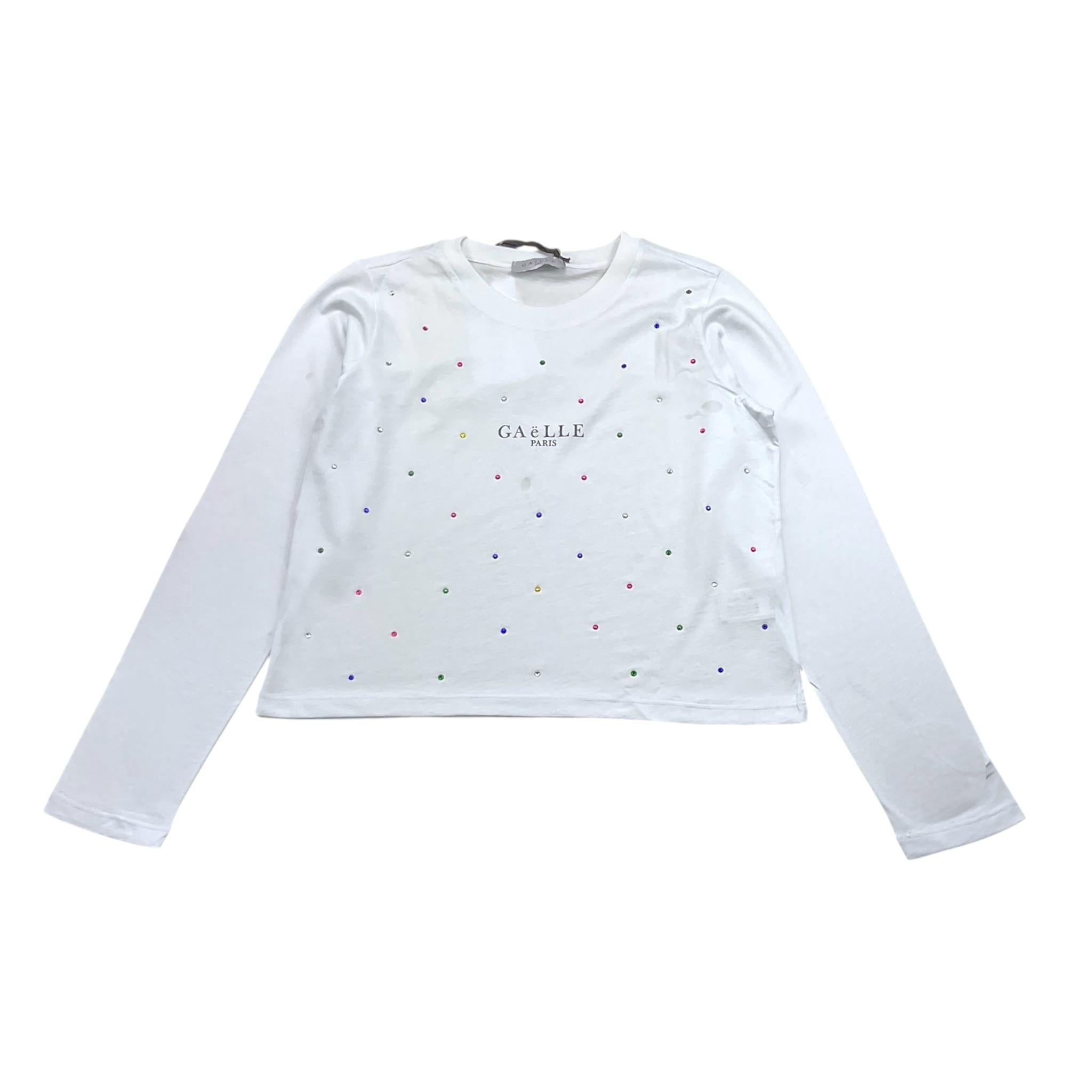 GAELLE shirt girocollo modello crop tinta unita con brillantini Bianco per Bambina 2741MY00350X BIANCO GAELLE 