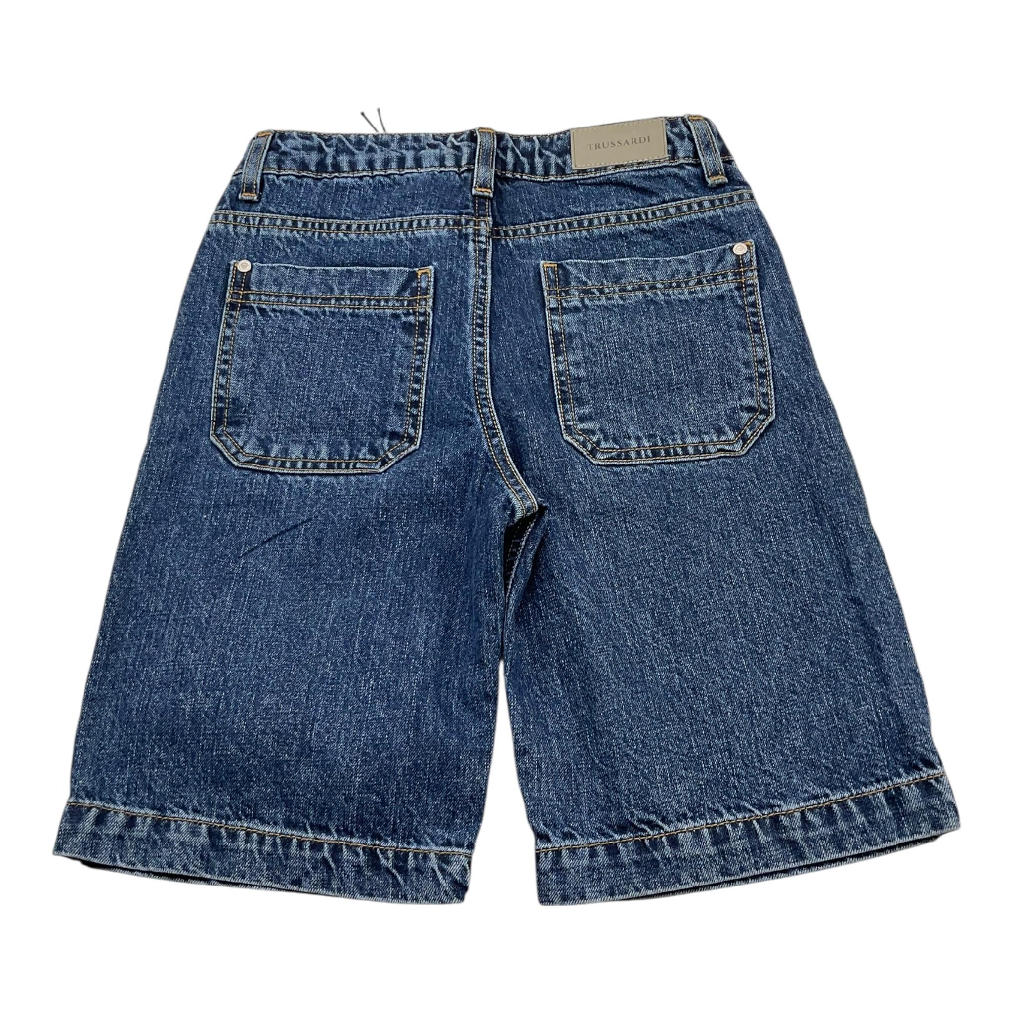Trussardi Bermuda In Denim Tinta Unita con Girovita Regolabile per Bambino TBP25171BE BLU TRUSSARDI 