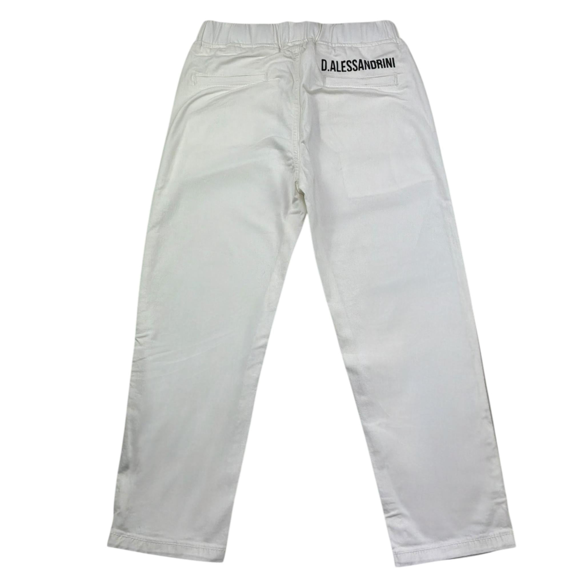 Daniele Alessandrini Pantalone Tinta Unita con Elastico In Vita per Bambino 1235P00262 BIANCO DANIELE ALESSANDRINI 