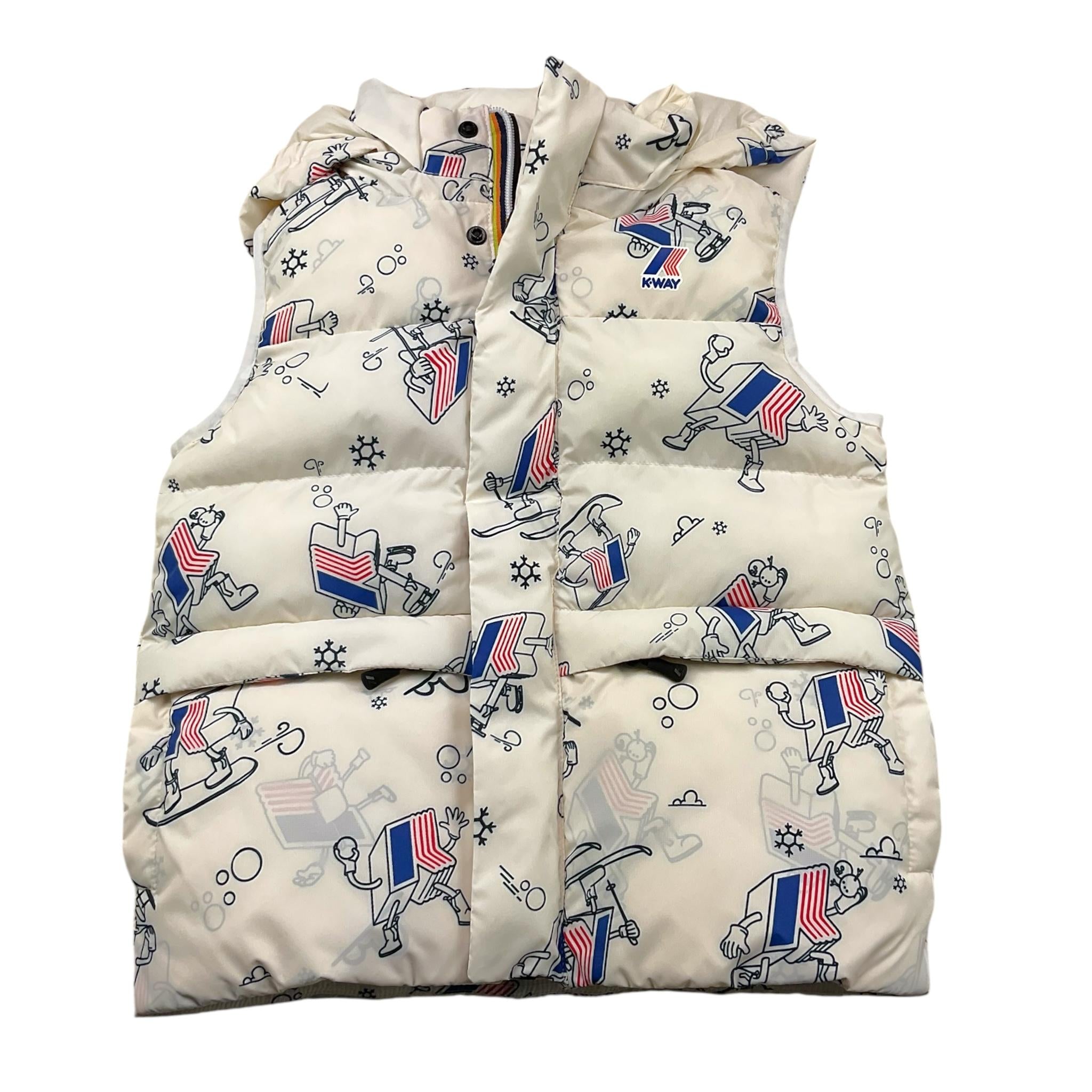 K-WAY giubbino tinta unita con zip smanicato  Bianco per Bambino K5135SW BIANCO K-WAY 