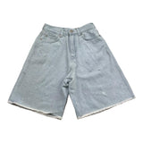 Maison Margiela Short In Denim Tinta Unita Con Strappi Azzurro Per Bambina