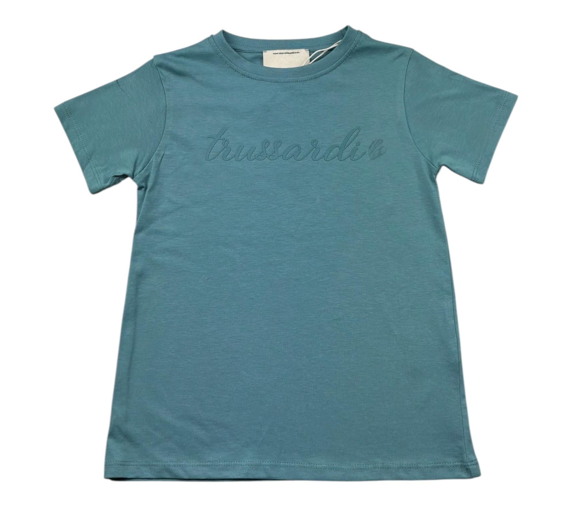 Trussardi T-Shirt Girocollo Tinta Unita con Logo per Bambina TGP26001TS VERDE TRUSSARDI 