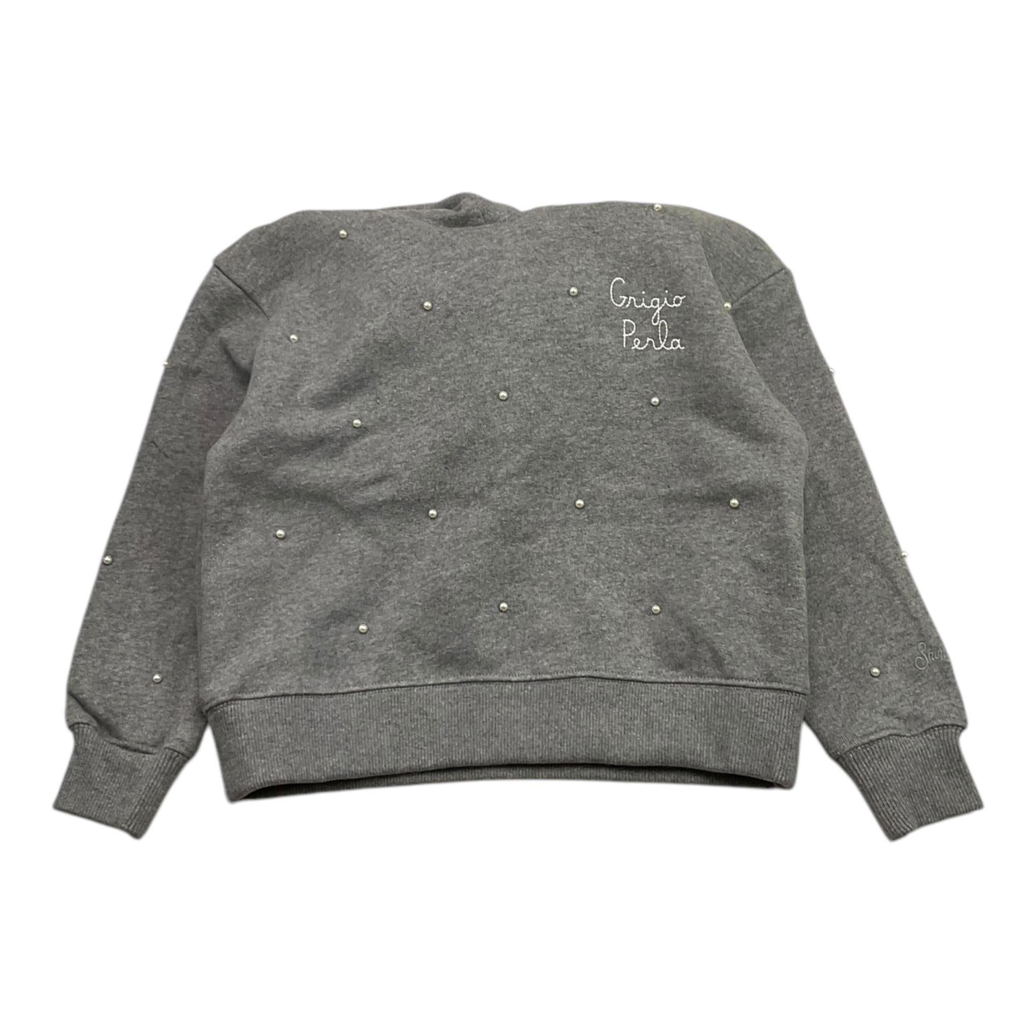 SAINT BARTH felpla tinta unita con cappuccio e applicazioni Grigio per Bambina MIND004 GRIGIO SAINT BARTH 