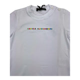 Daniele Alessandrini T-Shirt Girocollo Tinta Unita Con Stampa Logo Bianco Per Neonato