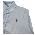 U.S. Polo Assn Camicia Manica Lunga Tinta Unita con Logo per Bambino US41504004 AZZURRO U.S. POLO ASSN 