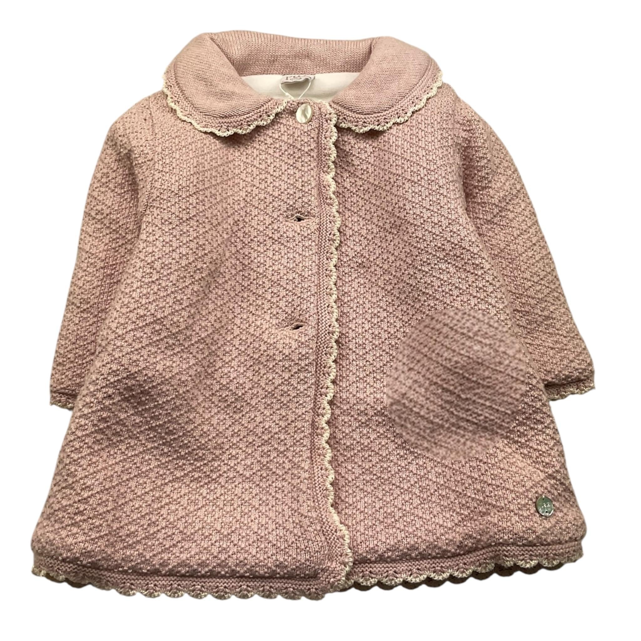 PAZ RODRIGUEZ cappotto tinta unita con ricami Rosa per Neonata 009121158 ROSA PAZ RODRIGUEZ 