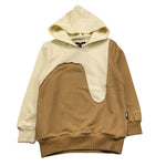 DANIELE ALESSANDRINI felpa bicolore con cappuccio e stampa Panna/beige per Bambino 1231F00023X PANNA/BEIGE DANIELE ALESSANDRINI 