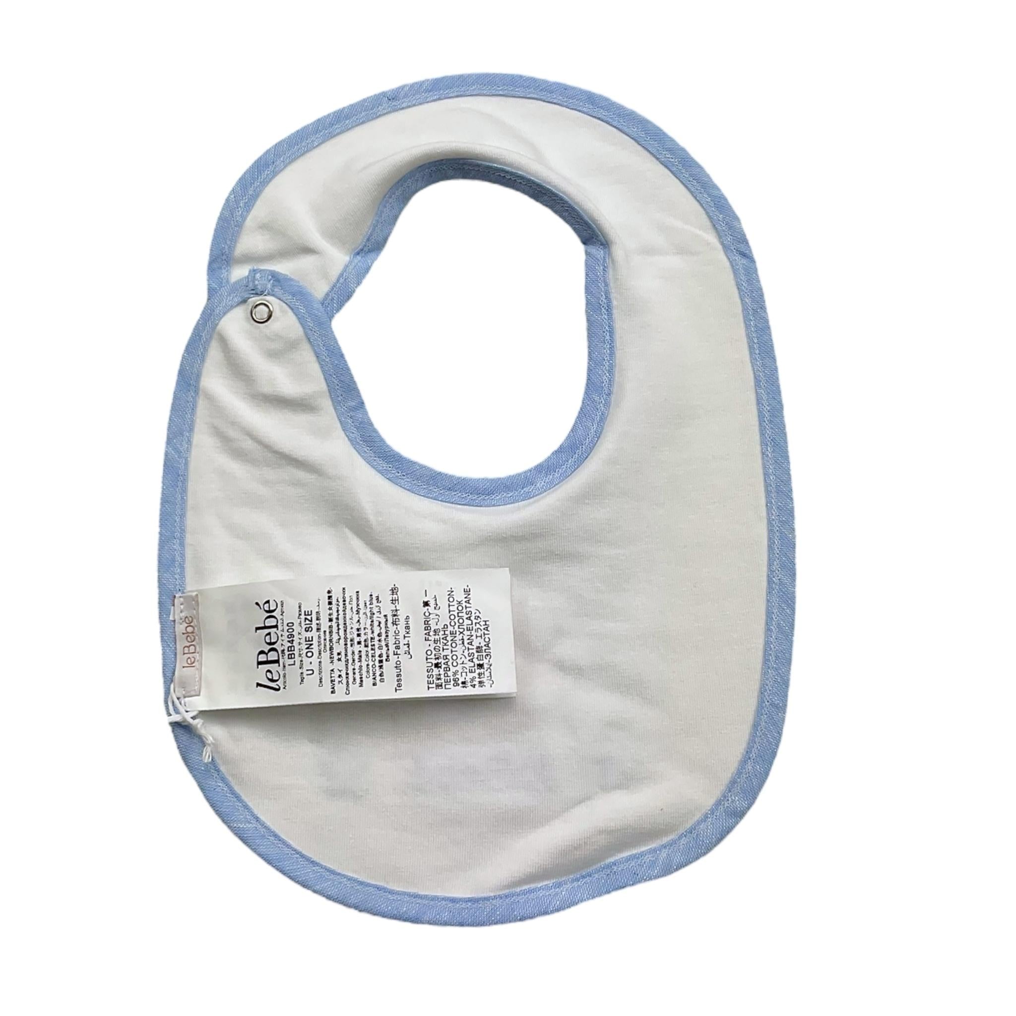 Le Bebe' Bavetta Tinta Unita con Stampa per Neonato LBB4900 BIANCO LE BEBE' 