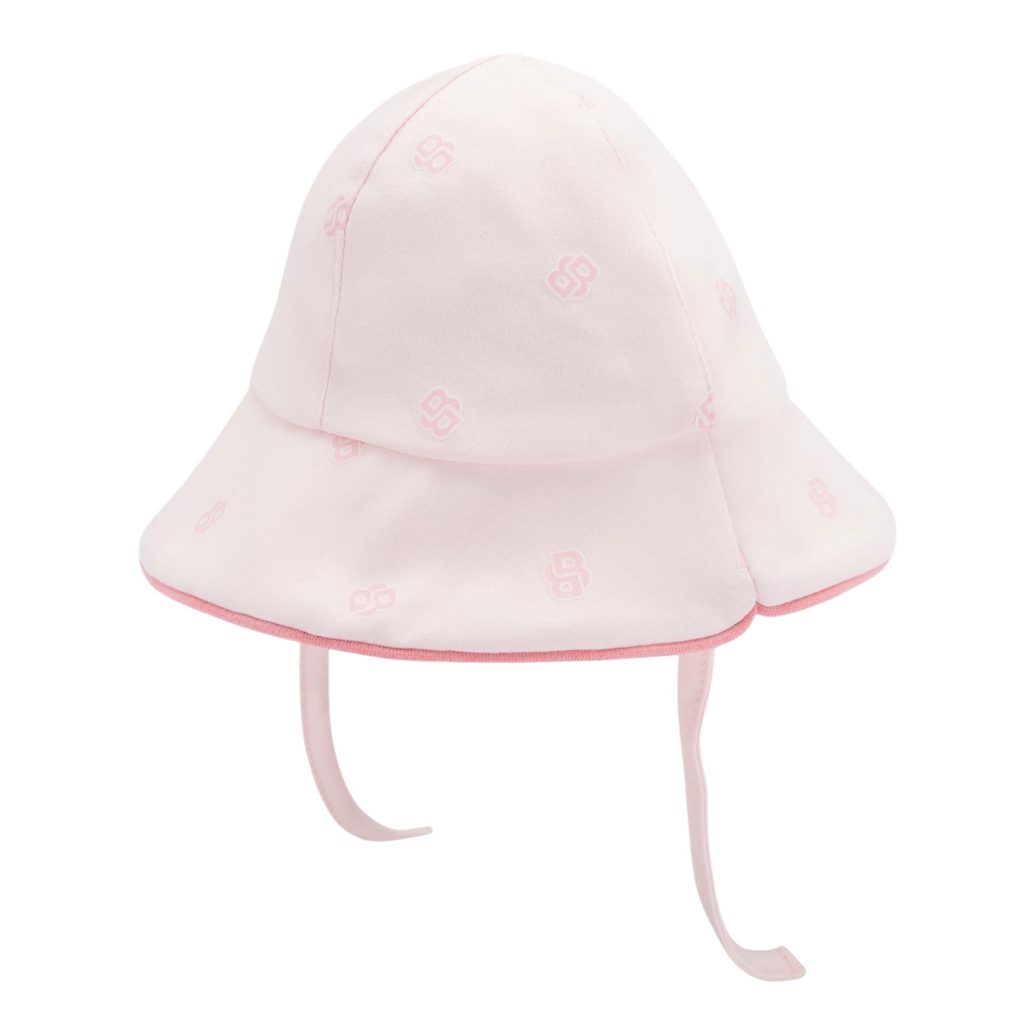 Boss Cappello Tinta Unita con Logo per Neonata J51673 ROSA BOSS 