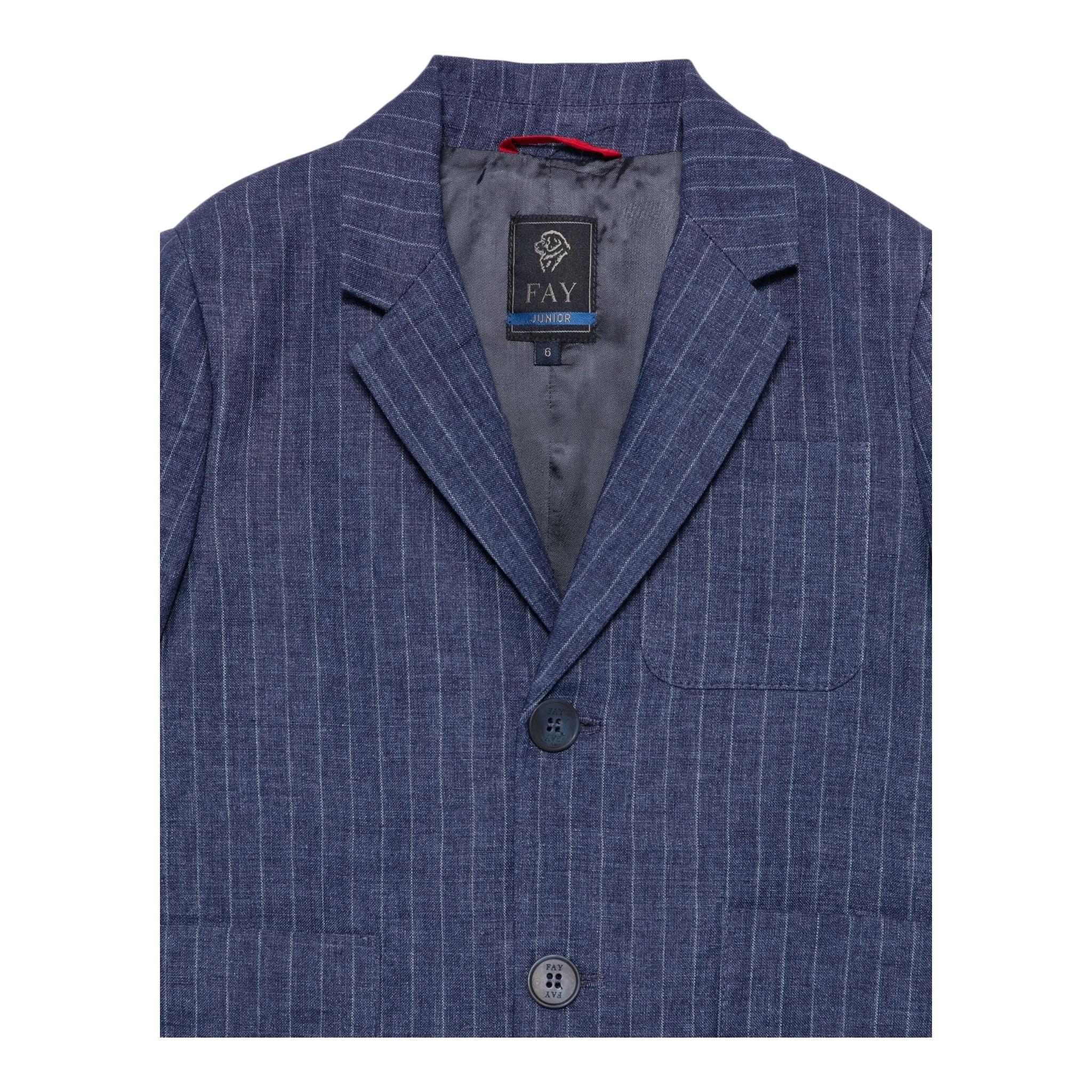 Fay Giacca Tinta Unita con Fantasia A Righe per Neonato FW2Q04N BLU FAY 