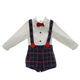 MARTA Y PAULA completo bicolore 3pz papillons-camicia-salopettes Blu per Neonato 1854N BLU MARTA Y PAULA 