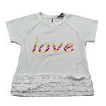 Janice T-Shirt Girocollo tinta unita con Stampa Bianco per Neonata JN770N BIANCO JANICE 