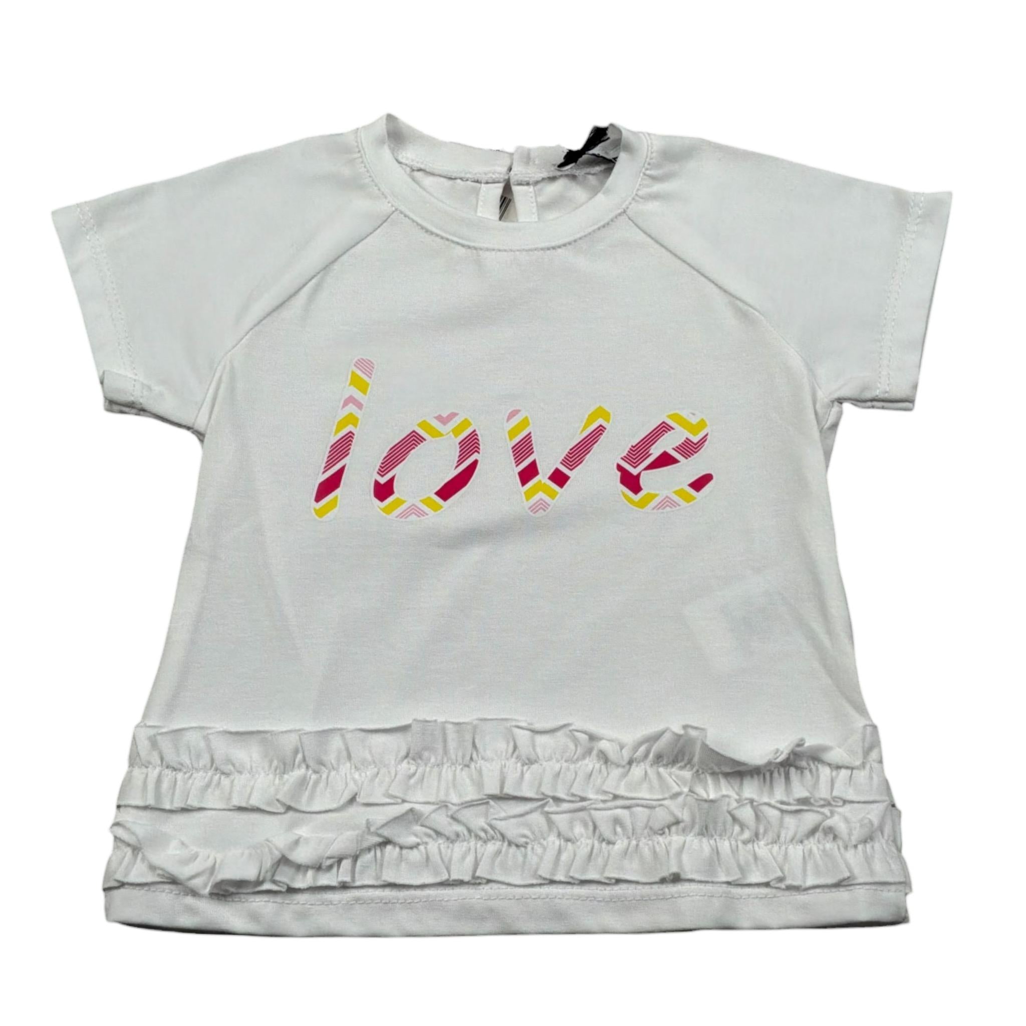 Janice T-Shirt Girocollo tinta unita con Stampa Bianco per Neonata JN770N BIANCO JANICE 