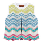 Missoni Top Giromanica Stampa Fantasia per Bambina MU0A32 BIANCO MISSONI 