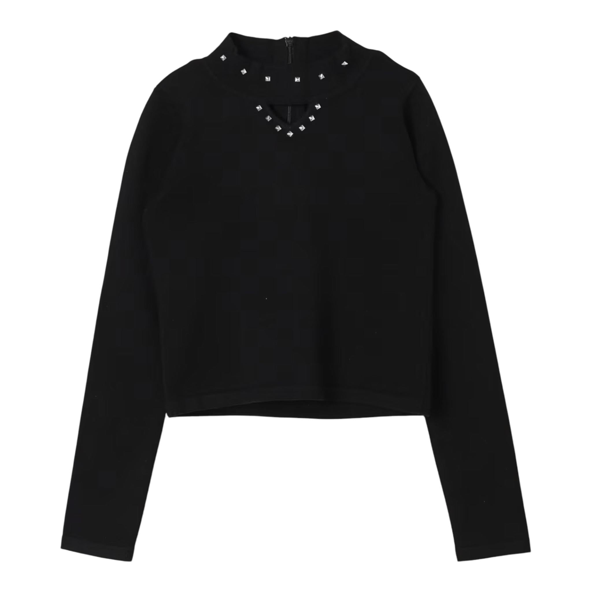 TWINSET maglia tinta unita con borchie Nero per Bambina 242GJ3181 NERO TWINSET 