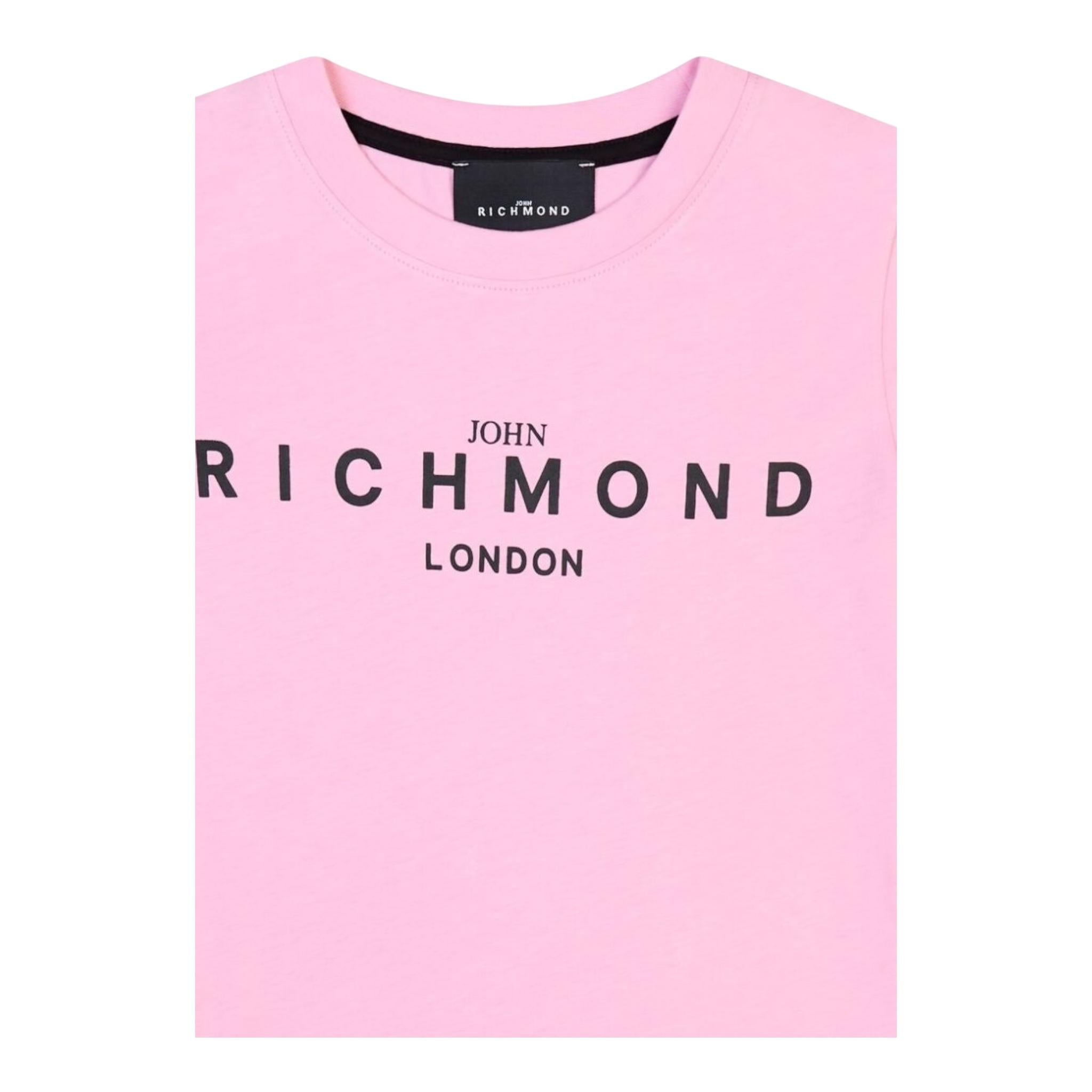 John Richmond T-Shirt Girocollo Tinta Unita con Stampa per Bambina RGP25002TS ROSA JOHN RICHMOND 