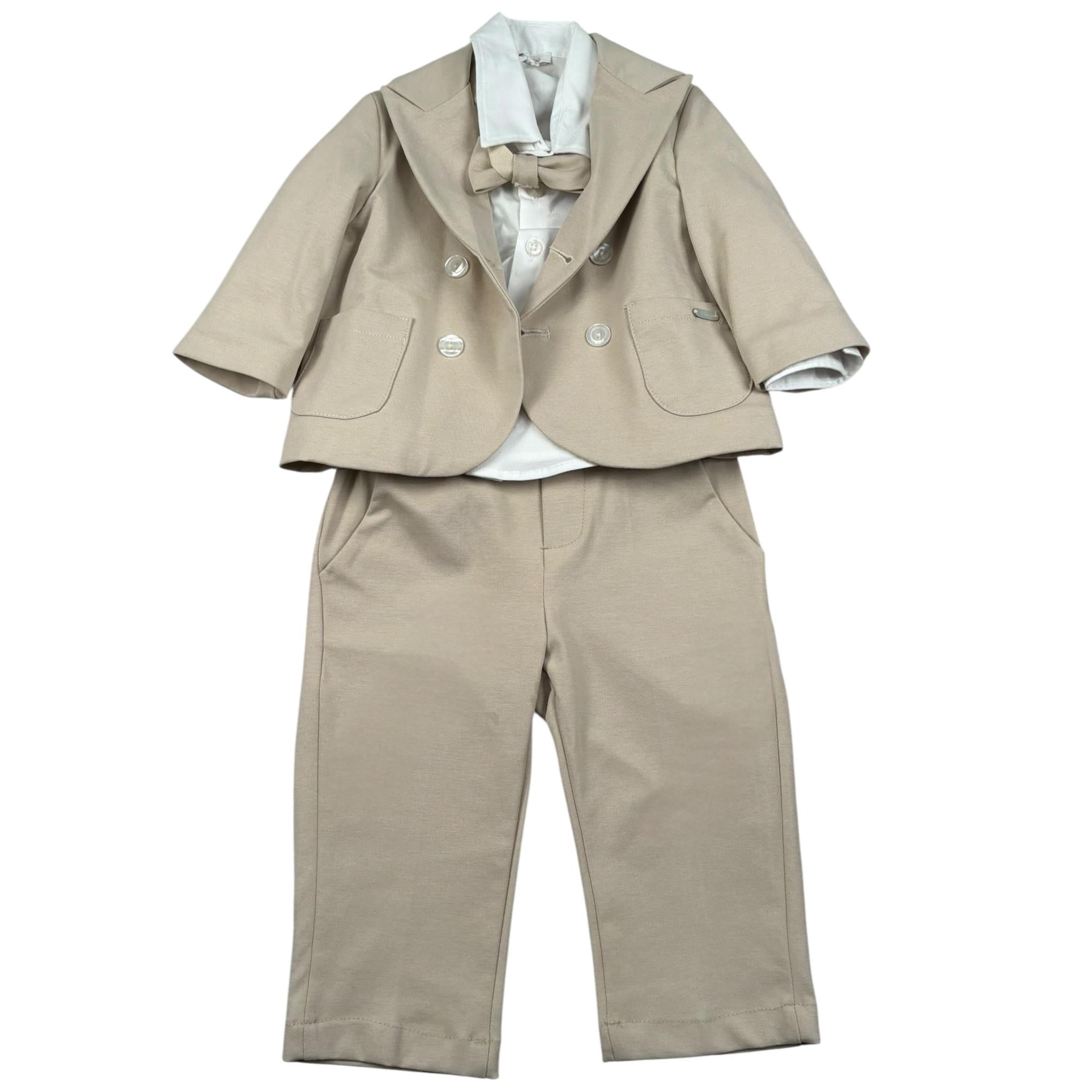 Le Bebe Completo 4 Pezzi Giacca-Pantalone-Camicia-Papillon per Neonato LBB5003 BEIGE LE BEBE 