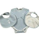 Trussardi Set 3 Pezzi Body Manica Lunga-Bavetta-Cappello per Neonato TLP26001TU AZZURRO TRUSSARDI 