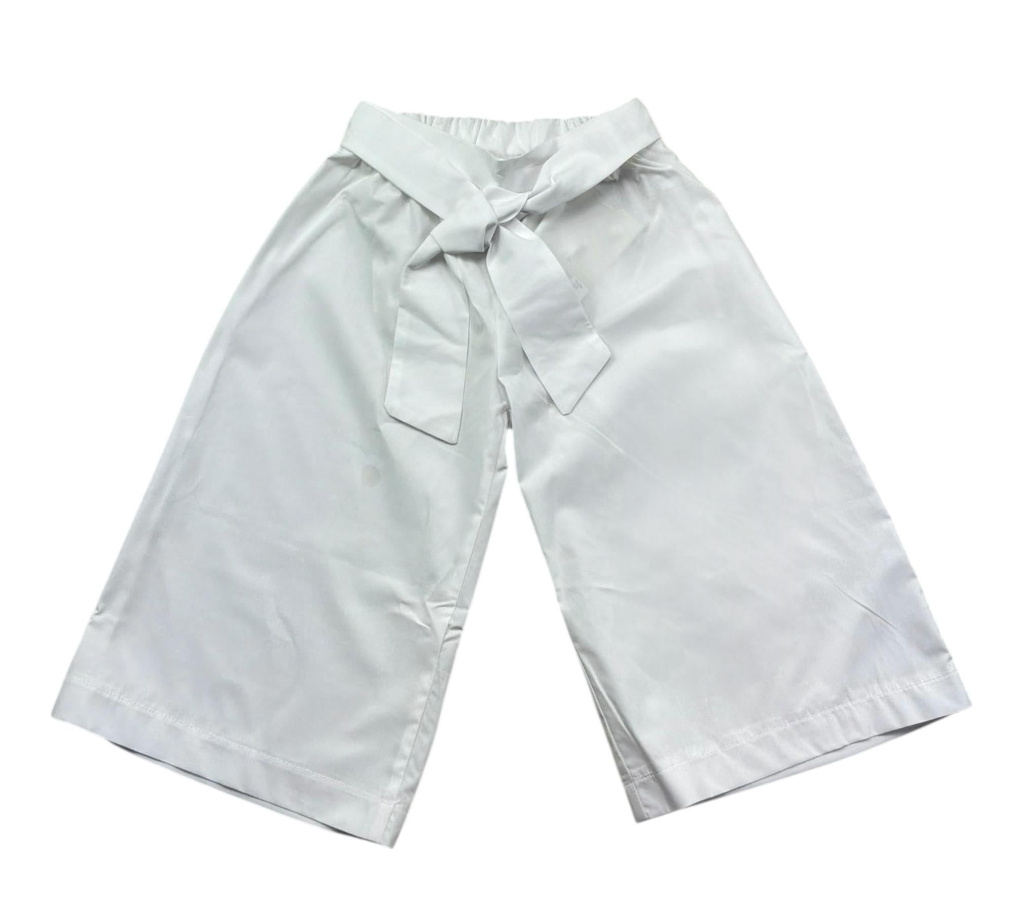 Le Bebe Pantalone Tinta Unita Modello Palazzo con Elastico In Vita per Neonata LBG6358 BIANCO LE BEBE 