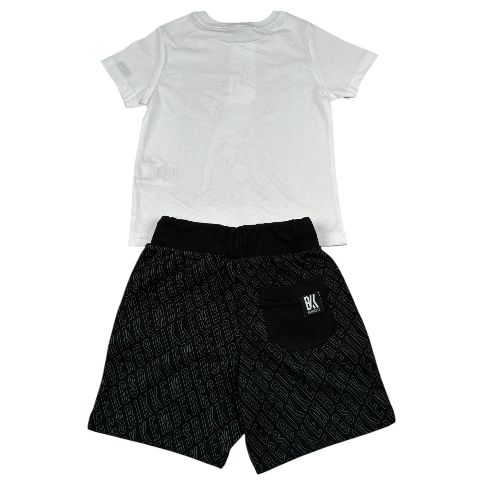 Bikkembergs Completo 2 Pezzi T-Shirt-Bermuda Bicolore per Bambino BK31533 BIANCO/NERO BiKKEMBERGS 