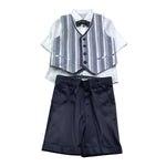 Baby A. Completo 4 Pezzi Bermuda-Camicia-Papillions-Gilet per Neonato A2804N AZZURRO BABY A. 