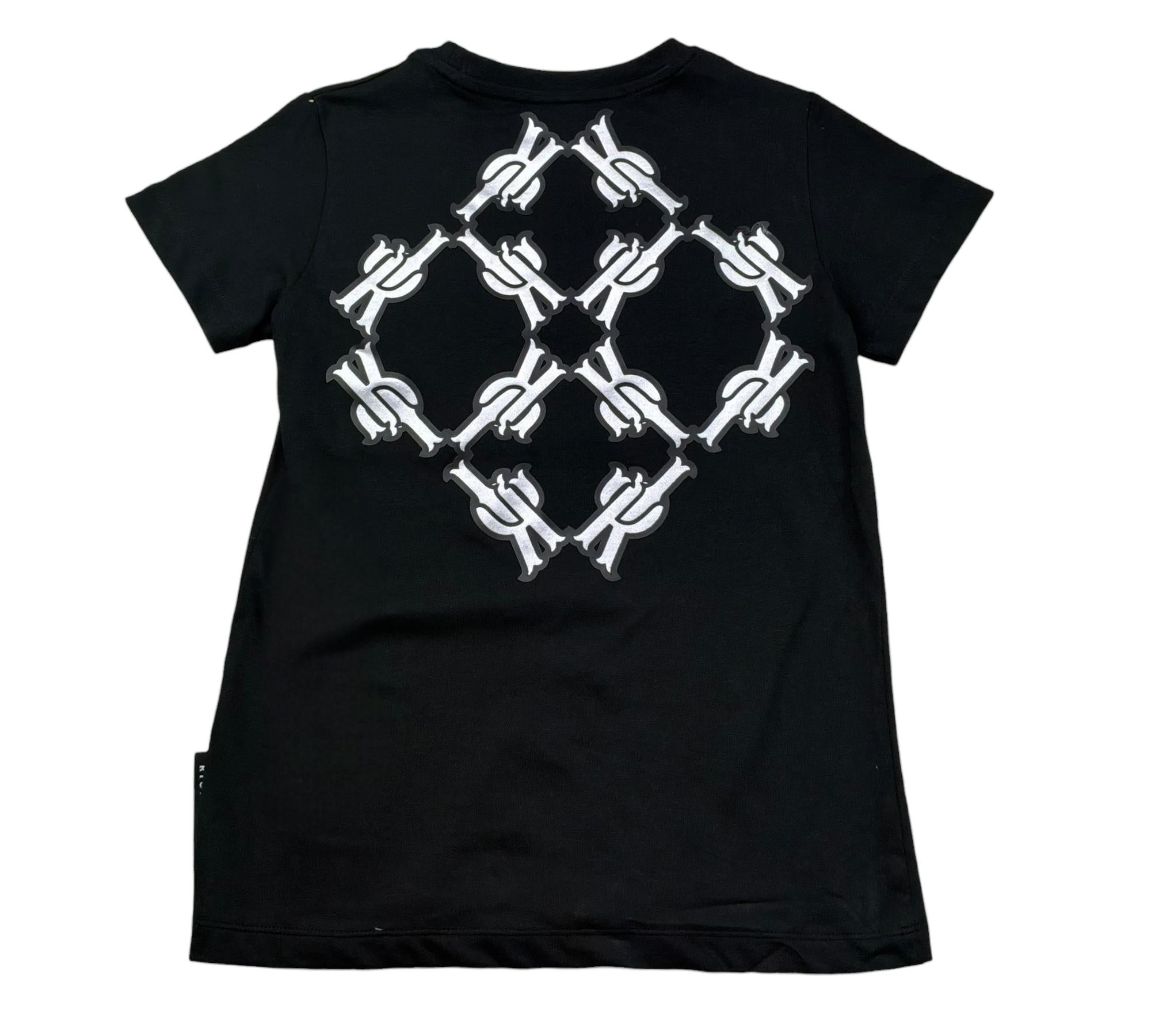 John Richmond T-Shirt Girocollo Tinta Unita con Logo per Bambino RGP26050TS NERO JOHN RICHMOND 