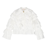 Elisabetta Franchi Camicia Tinta Unita Manica Lunga Con Balze Bianco Per Bambina