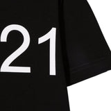 N°21 T-Shirt Tinta Unita Girocollo con Stampa per Bambino N21173 NERO N°21 