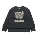 MOSCHINO felpa girocollo tinta unita con stampa Nero per Bambina HMF099 NERO MOSCHINO 