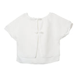 Monnalisa Camicia Mezza Manica Tinta Unita Bianco Per Bambina